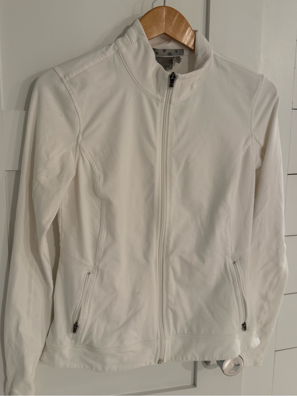 Athleta White Tennis Athletic Full Zip Jacket Size Medium